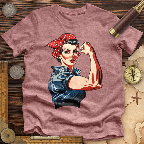 Rosie the Riveter High Quality Tee Heather Mauve / S