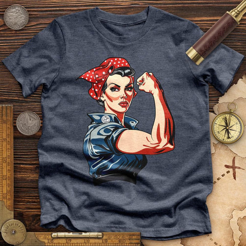 Rosie the Riveter High Quality Tee Heather Navy / S