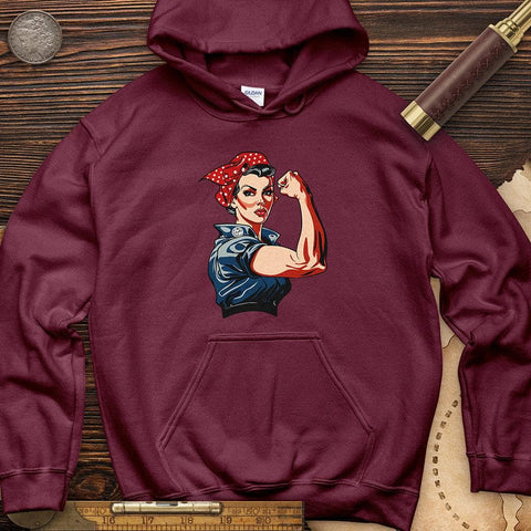 Rosie the Riveter Hoodie Maroon / S