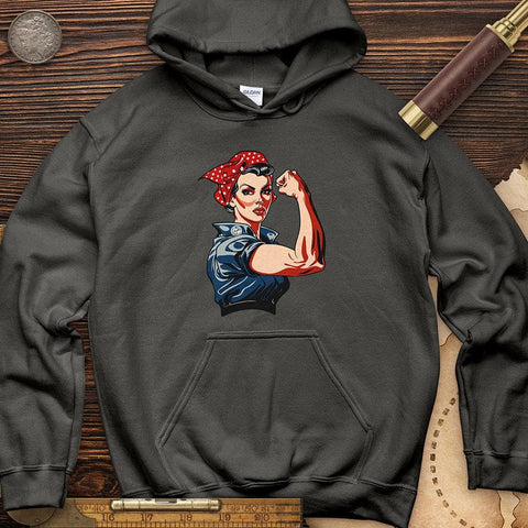 Rosie the Riveter Hoodie Heather Navy / S