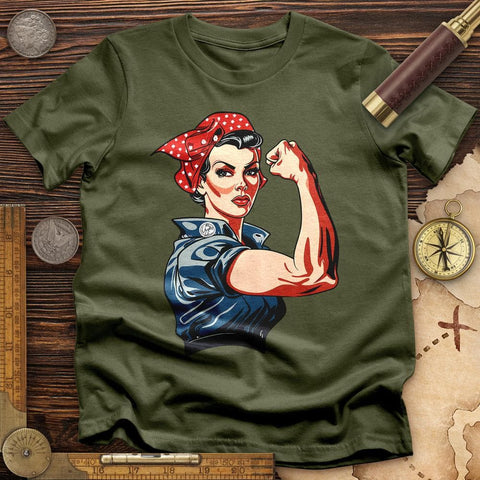 Rosie the Riveter T-Shirt Military Green / S