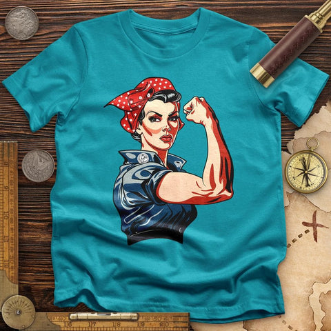 Rosie the Riveter T-Shirt Tropical Blue / S