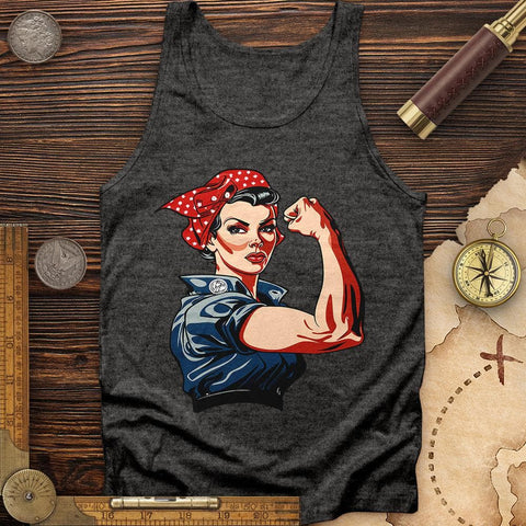 Rosie the Riveter Tank Charcoal Black TriBlend / XS