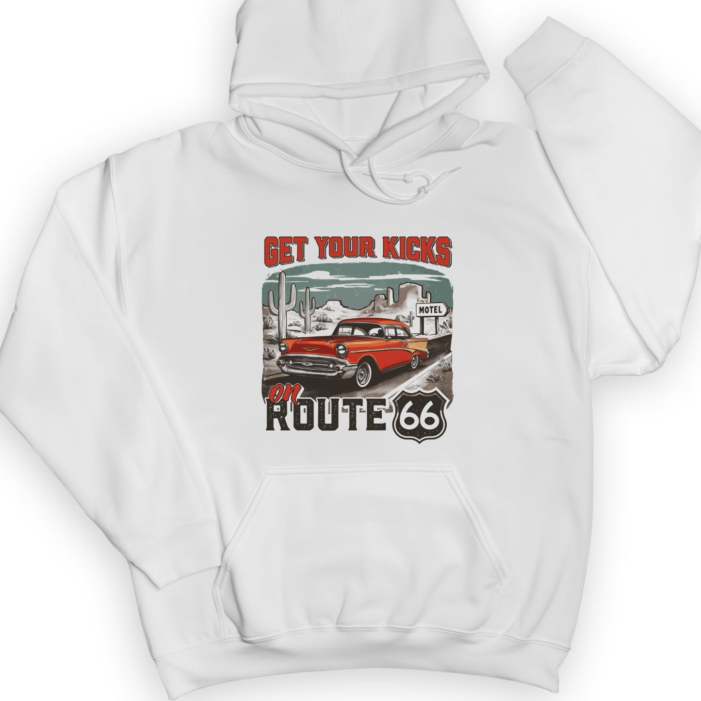 Route 66 Billboard Hoodie White / S
