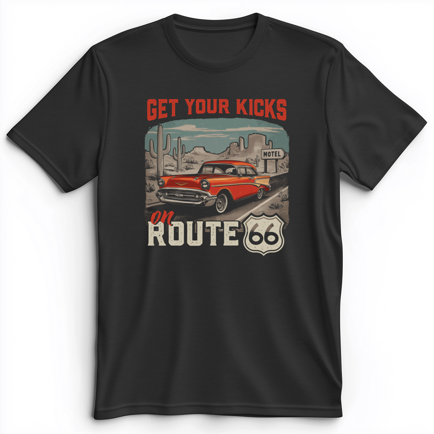 Route 66 Billboard Premium Tee Dark Grey Heather / S