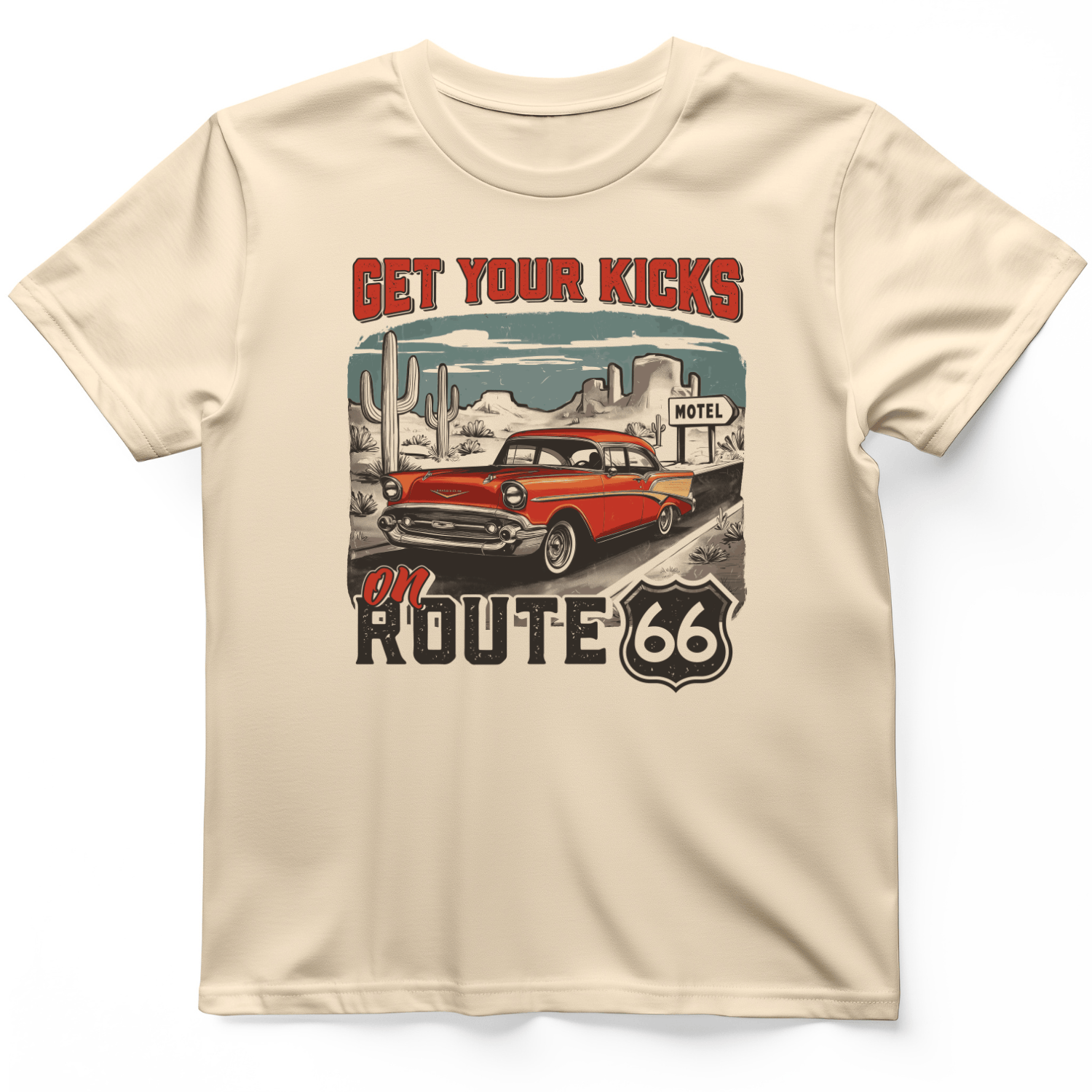 Route 66 Billboard T-Shirt Natural / S