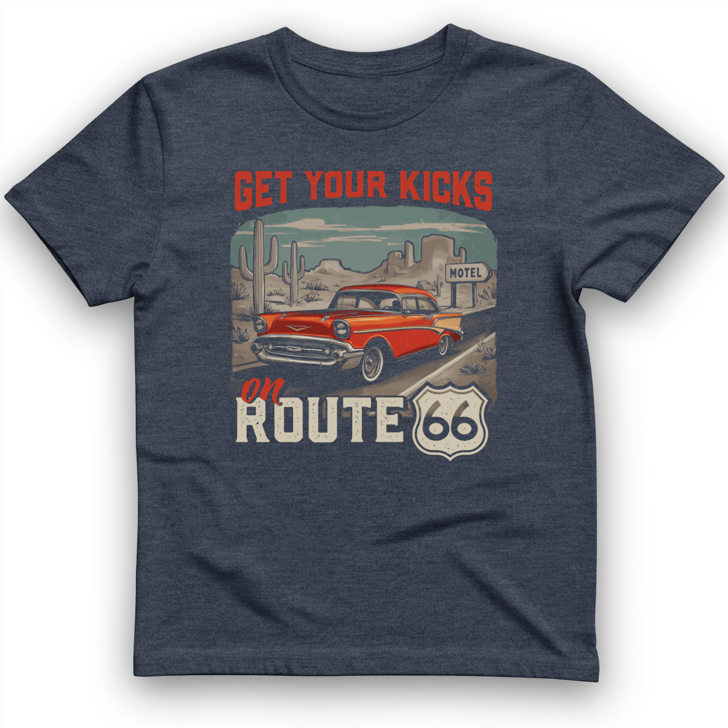 Route 66 Billboard T-Shirt Heather Navy / S