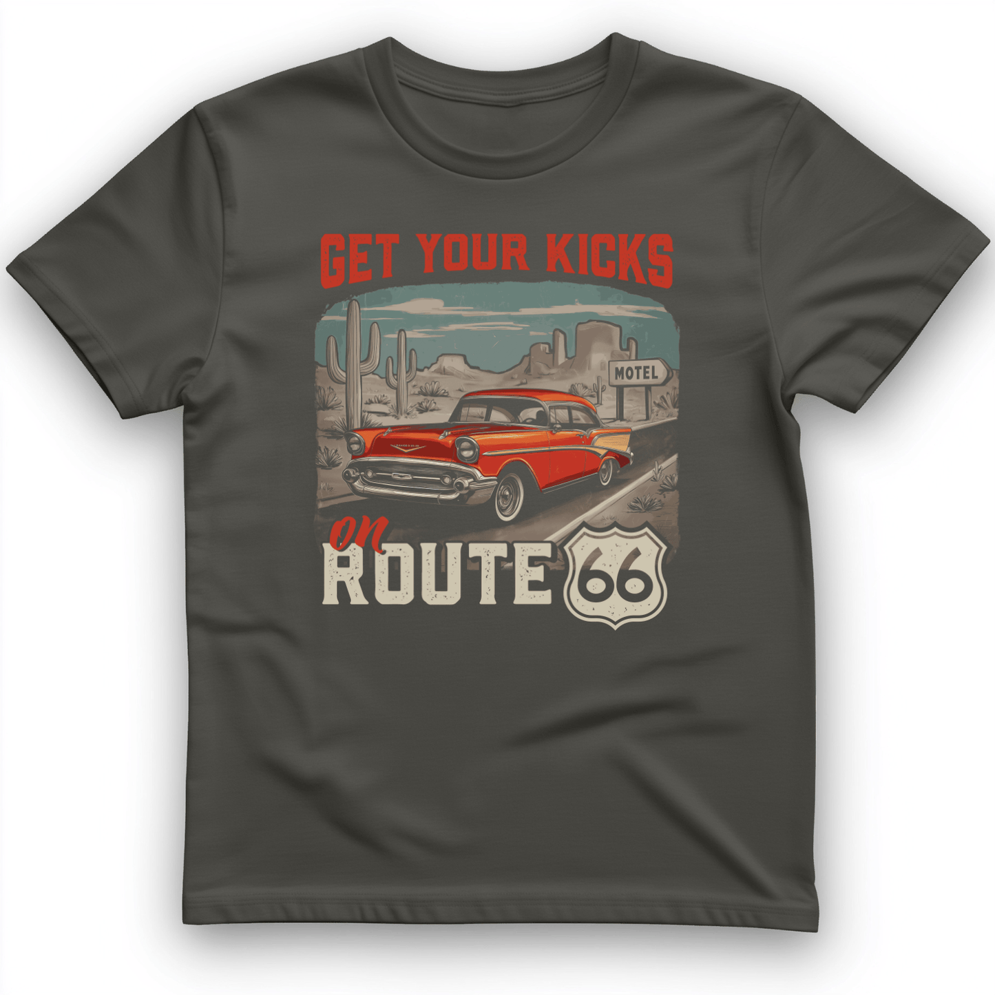 Route 66 Billboard T-Shirt Charcoal / S