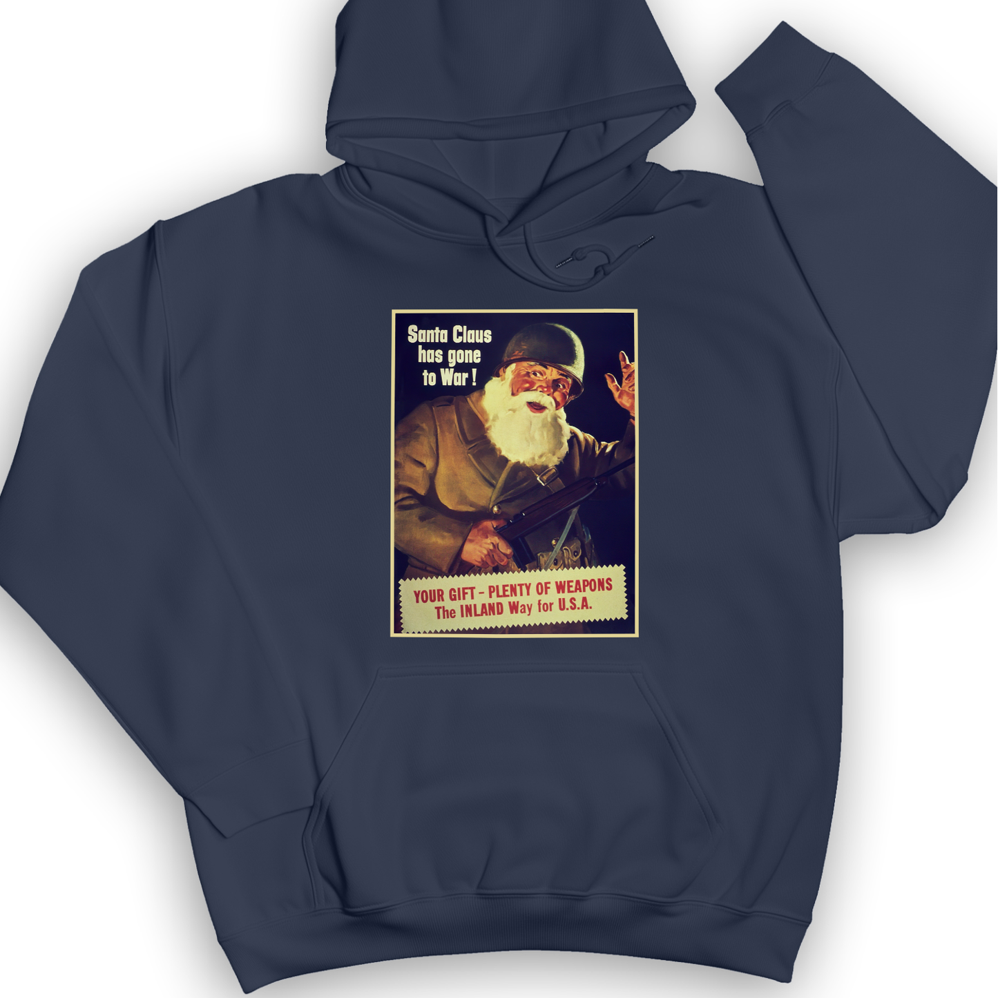 Santa Has Gone To War Hoodie Navy / S