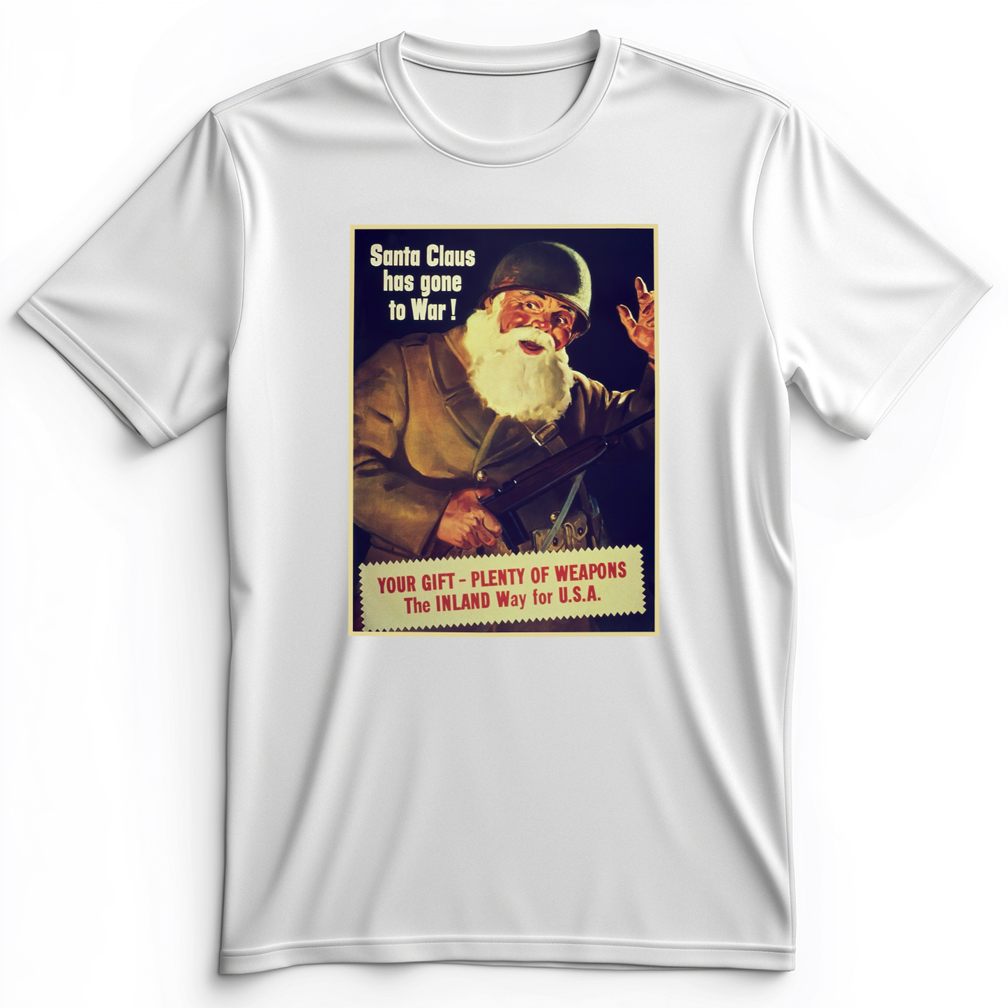 Santa Has Gone To War Premium Tee White / S