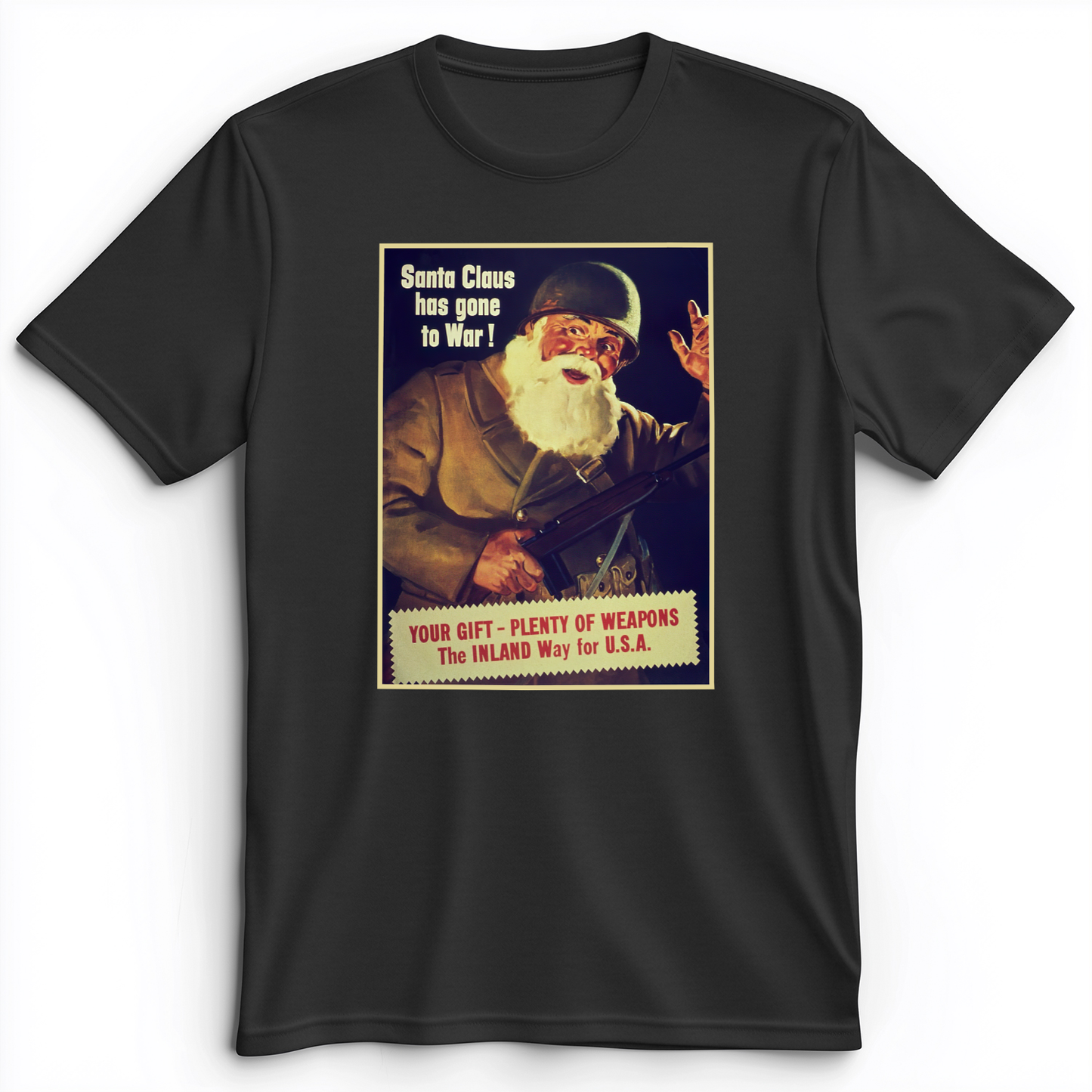 Santa Has Gone To War Premium Tee Dark Grey Heather / S