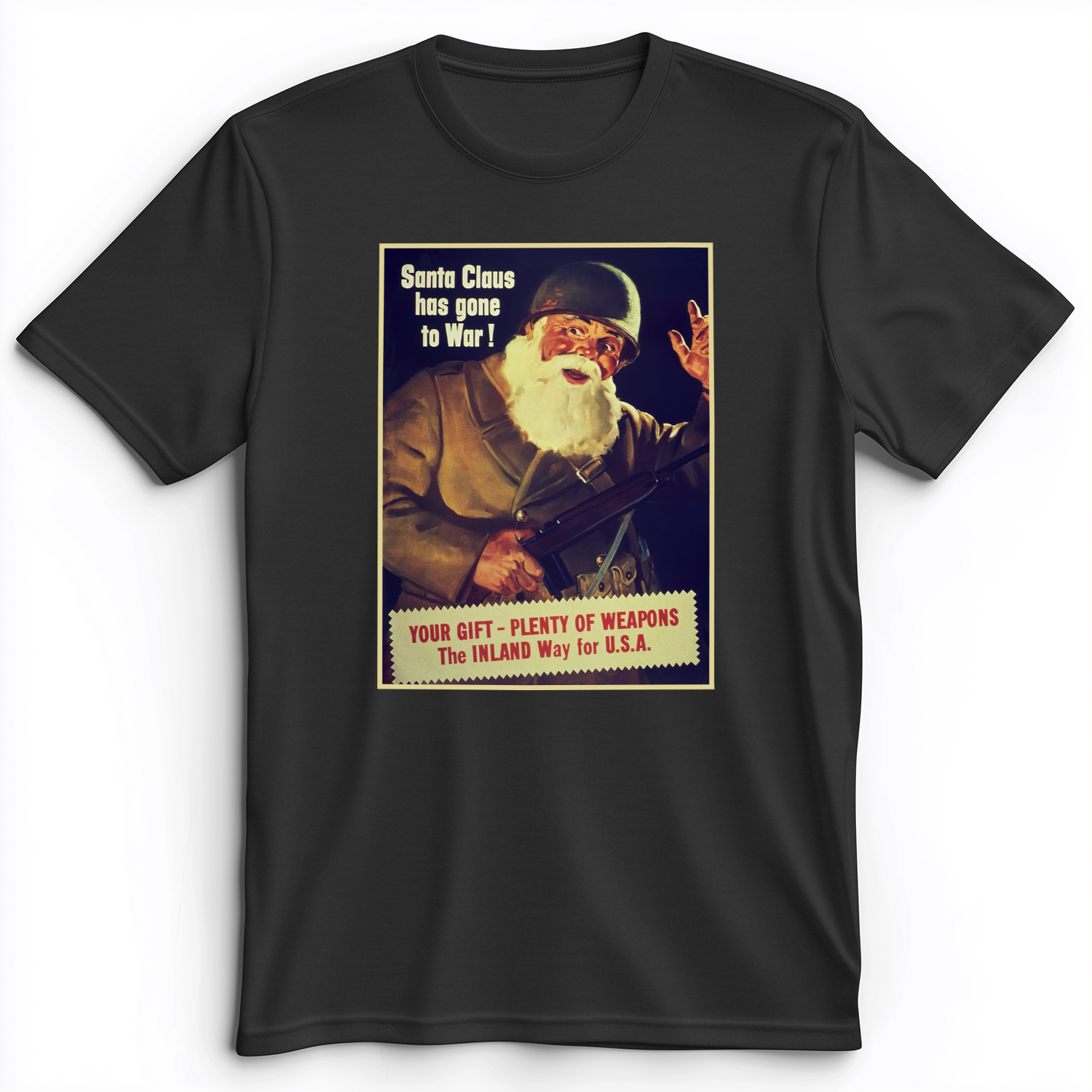 Santa Has Gone To War Premium Tee Dark Grey Heather / S