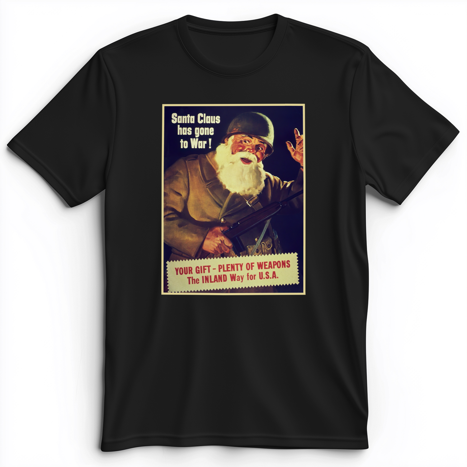 Santa Has Gone To War Premium Tee Black / S