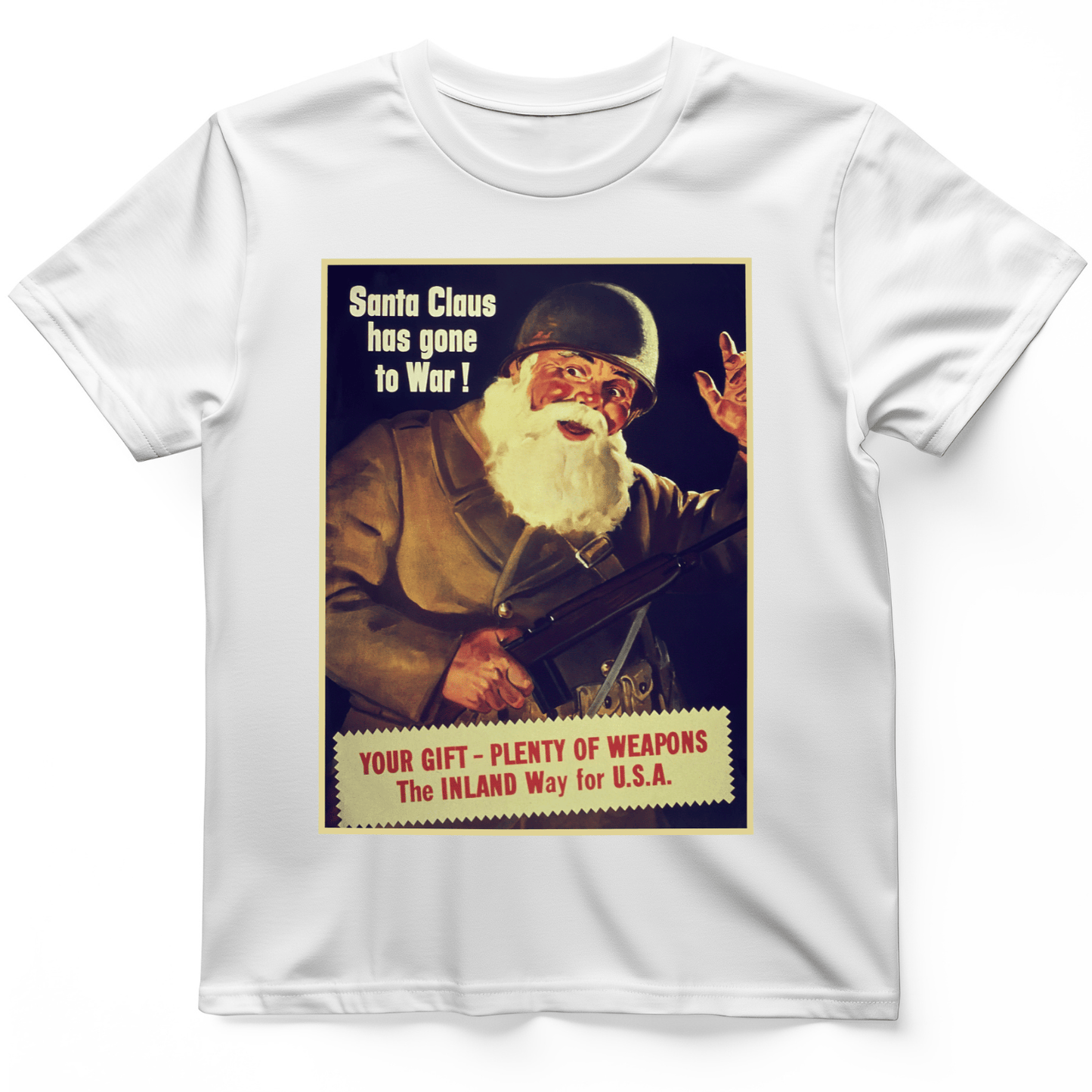 Santa Has Gone To War T-Shirt White / S