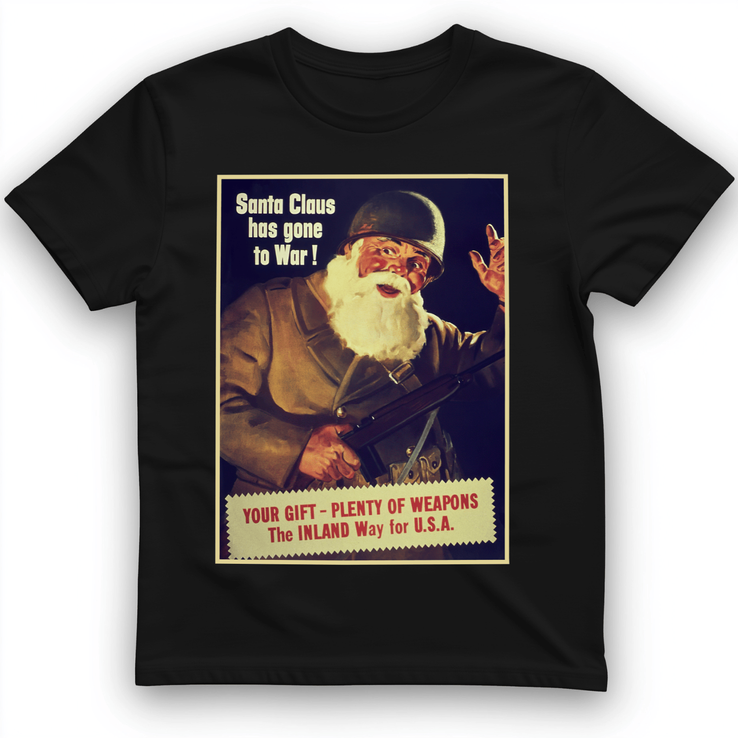 Santa Has Gone To War T-Shirt Black / S