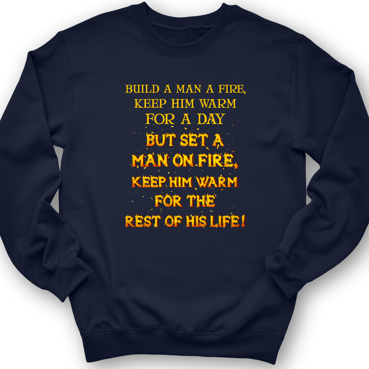 Set a Man on Fire Crewneck Navy / S