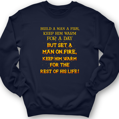 Set a Man on Fire Crewneck Navy / S
