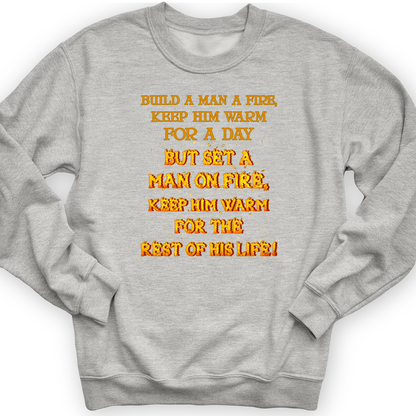 Set a Man on Fire Crewneck Sport Grey / S
