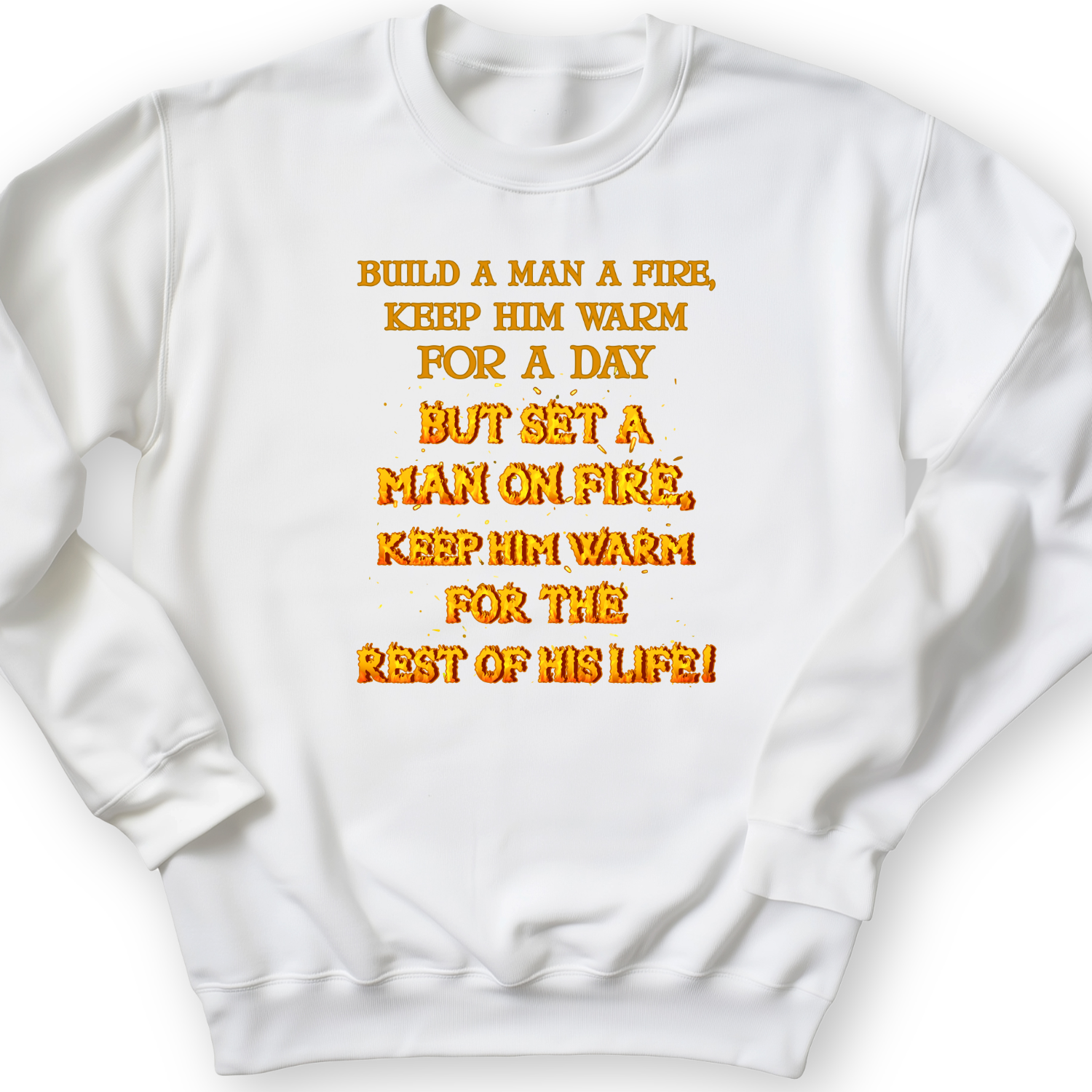 Set a Man on Fire Crewneck White / S