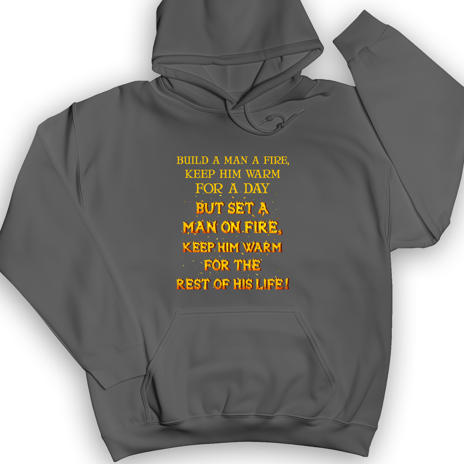 Set a Man on Fire Hoodie Charcoal / S