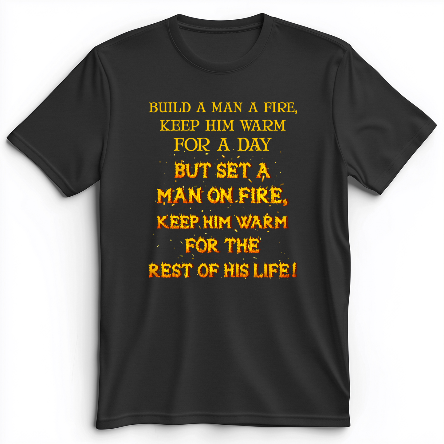 Set a Man on Fire Premium Tee Dark Grey Heather / S
