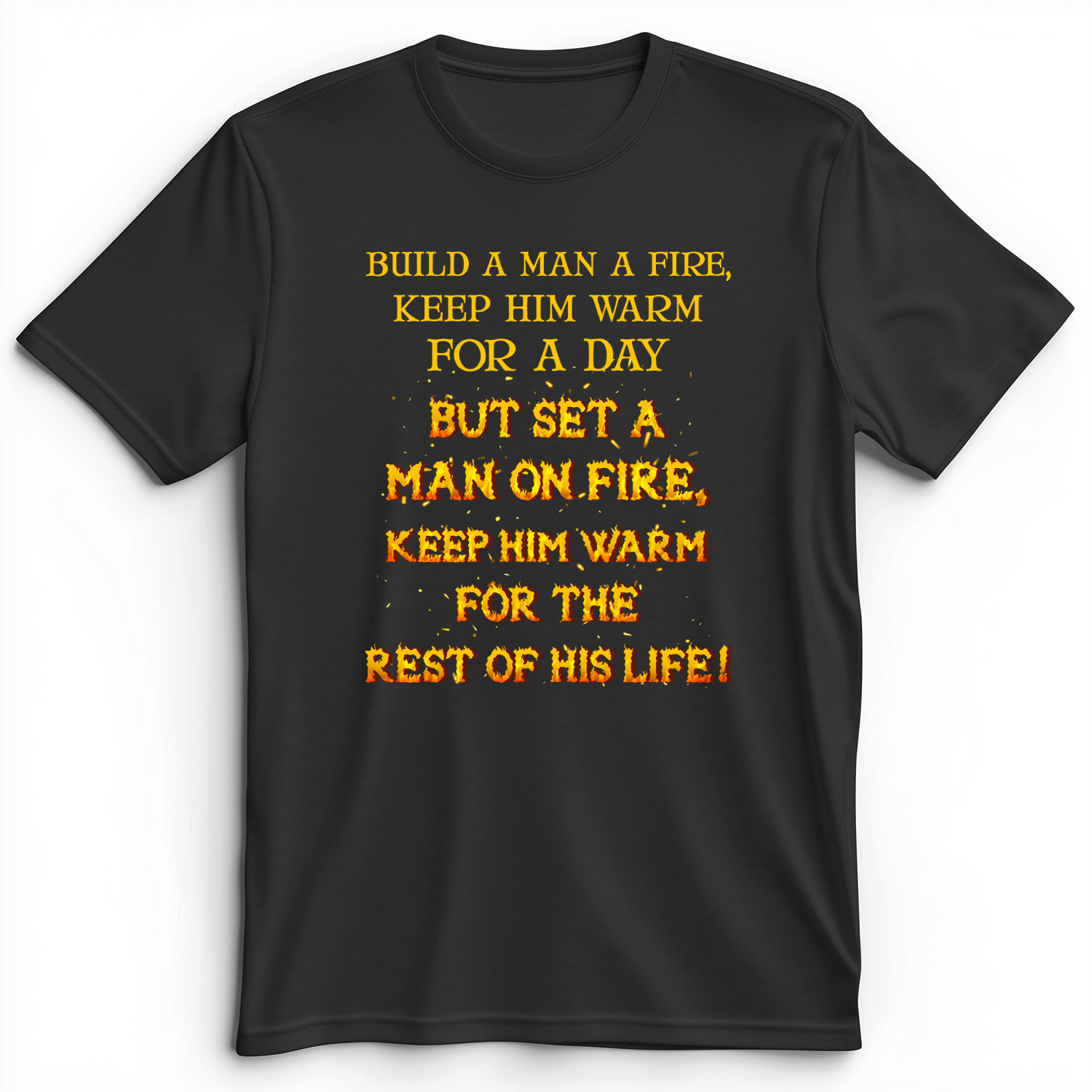 Set a Man on Fire Premium Tee Dark Grey Heather / S