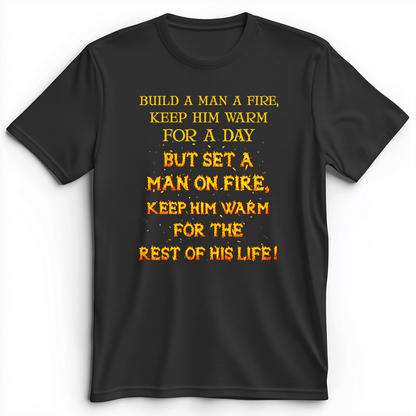 Set a Man on Fire Premium Tee Dark Grey Heather / S