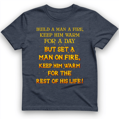 Set a Man on Fire T-Shirt Heather Navy / S