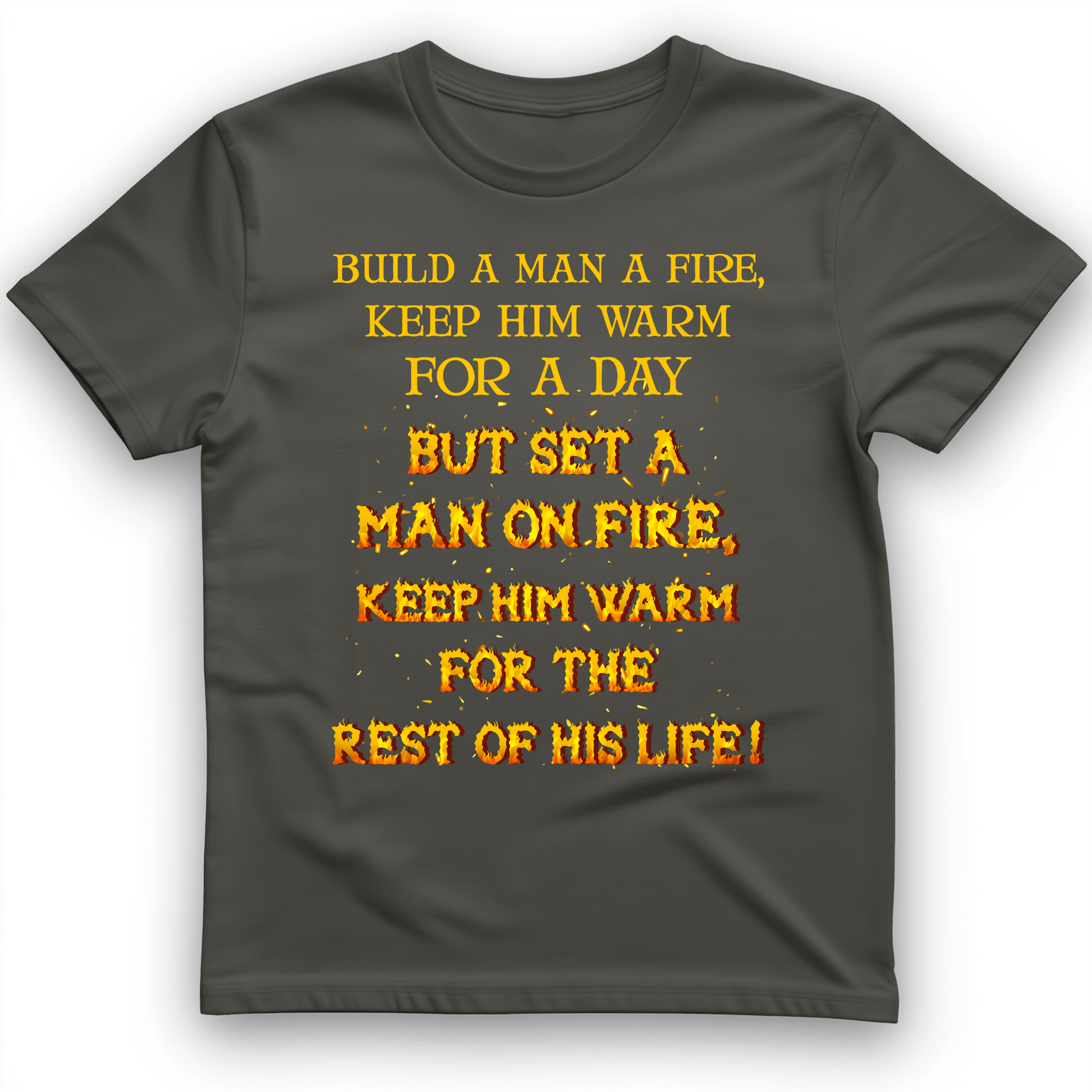 Set a Man on Fire T-Shirt Charcoal / S