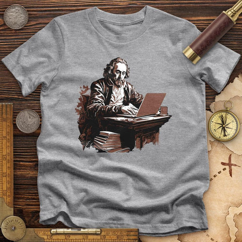 Shakespeare Laptop High Quality Tee Athletic Heather / S