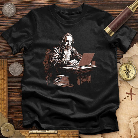 Shakespeare Laptop High Quality Tee Black / S