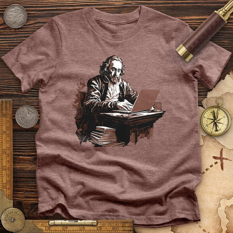 Shakespeare Laptop High Quality Tee Heather Mauve / S