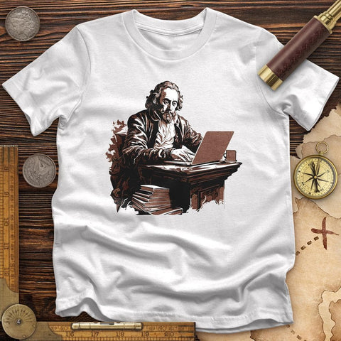 Shakespeare Laptop High Quality Tee White / S