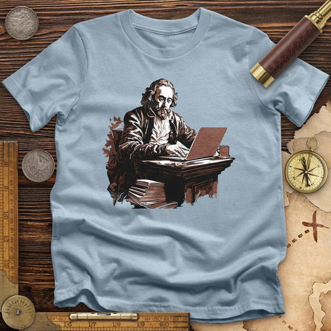 Shakespeare Laptop High Quality Tee Light Blue / S