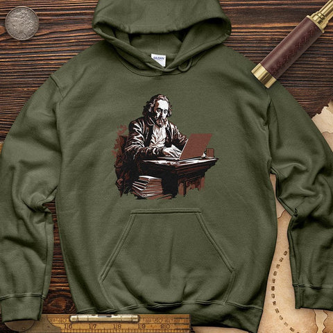 Shakespeare Laptop Hoodie Military Green / S