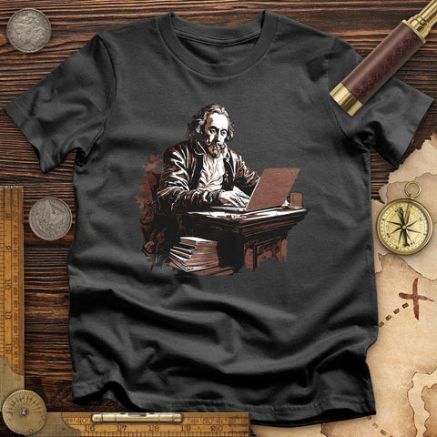 Shakespeare Laptop T-Shirt Charcoal / S