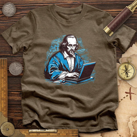 Shakespeare Typing High Quality Tee Heather Olive / S