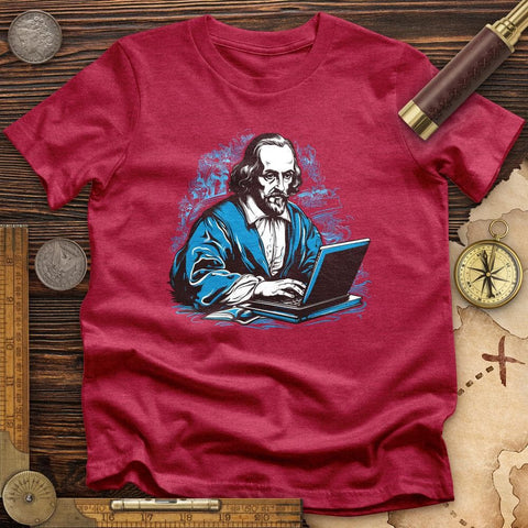 Shakespeare Typing High Quality Tee Heather Red / S