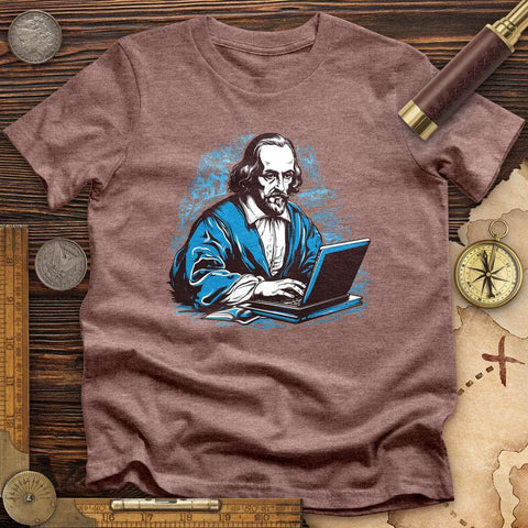 Shakespeare Typing High Quality Tee Heather Mauve / S