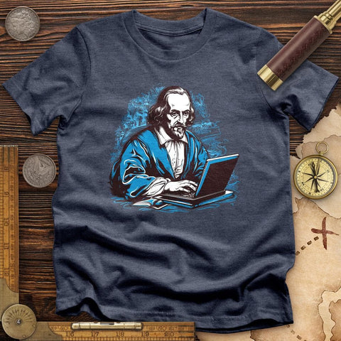 Shakespeare Typing High Quality Tee Heather Navy / S