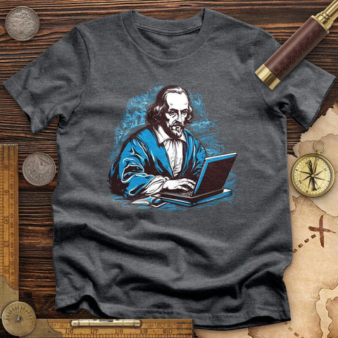 Shakespeare Typing High Quality Tee Dark Grey Heather / S