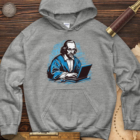 Shakespeare Typing Hoodie Sport Grey / S