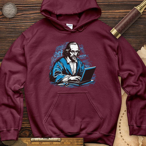 Shakespeare Typing Hoodie Maroon / S