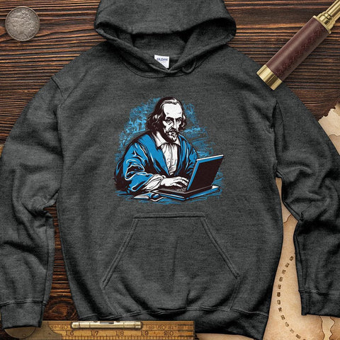 Shakespeare Typing Hoodie Dark Heather / S