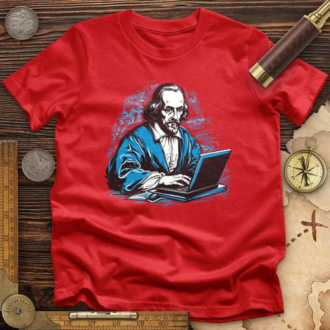 Shakespeare Typing T-Shirt Red / S