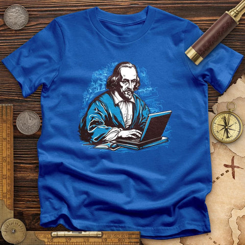 Shakespeare Typing T-Shirt Royal / S