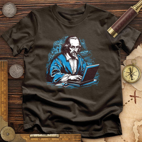 Shakespeare Typing T-Shirt Dark Chocolate / S