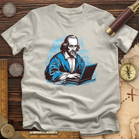Shakespeare Typing T-Shirt Ice Grey / S