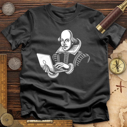 Shakespeare Using Laptop T-Shirt