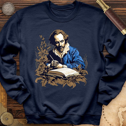 Shakespeare Writing Crewneck Navy / S